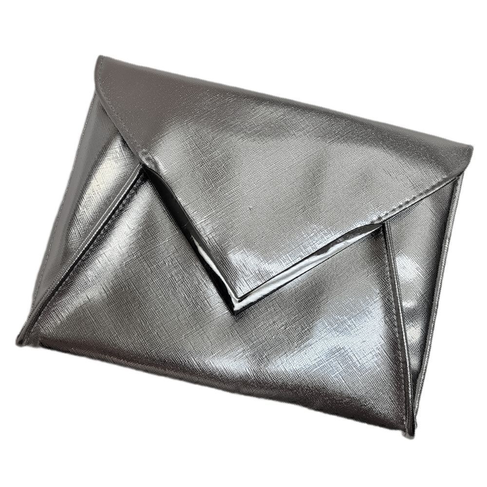 La Prairie Switzerland Silver Cosmetics Bag / Envelope Clutch Bag